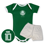 Kit Body Verde Personalizado e Shorts do Palmeiras