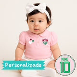 Kit Luxo Body Rosa Fluminense Com Tênis, Shorts/Calça e Laço