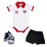 Conjunto SPFC Preto com Body, Tênis e Shorts