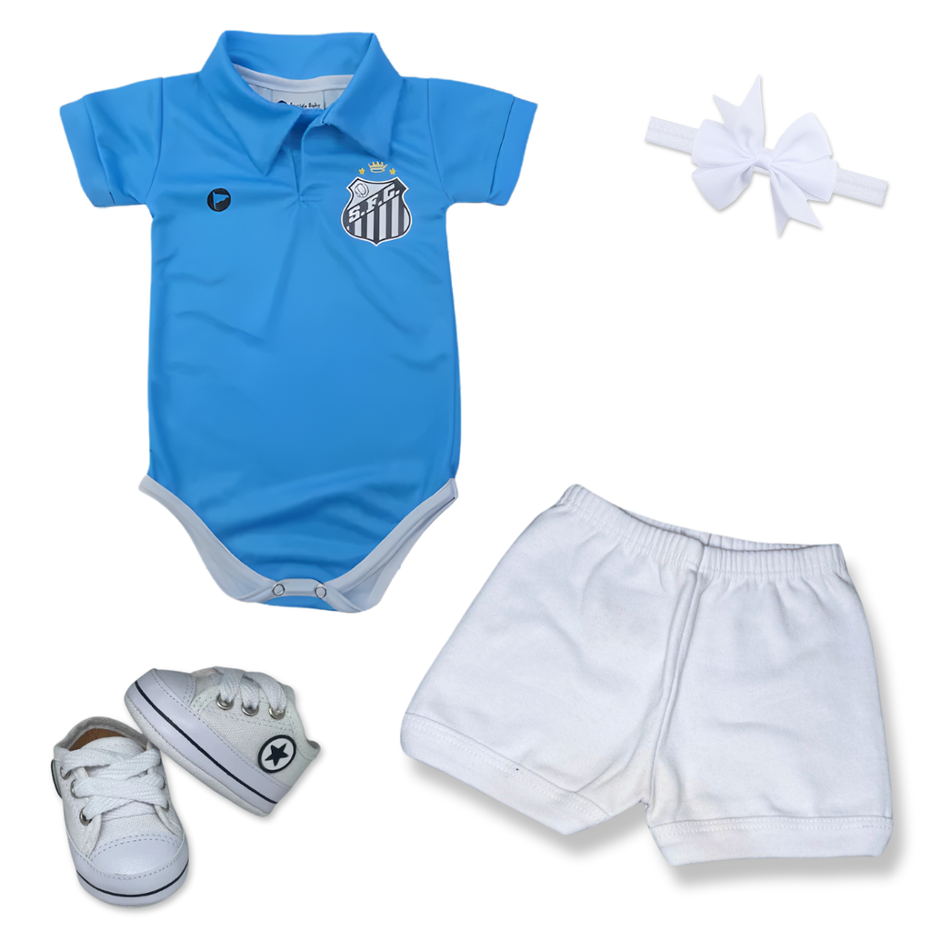 Kit Luxo Body Premium Santos Com Tênis, Shorts/Calça e Laço