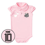 Body Rosa Personalizado do Santos
