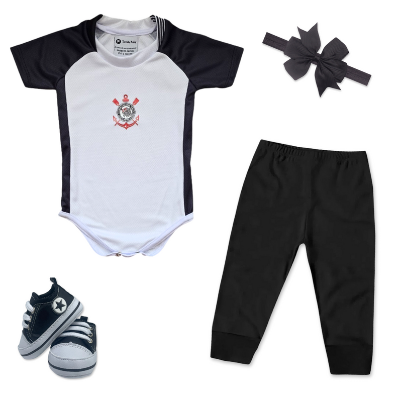 Kit Luxo Body Premium SCCP Com Tênis, Shorts/Calça e Laço