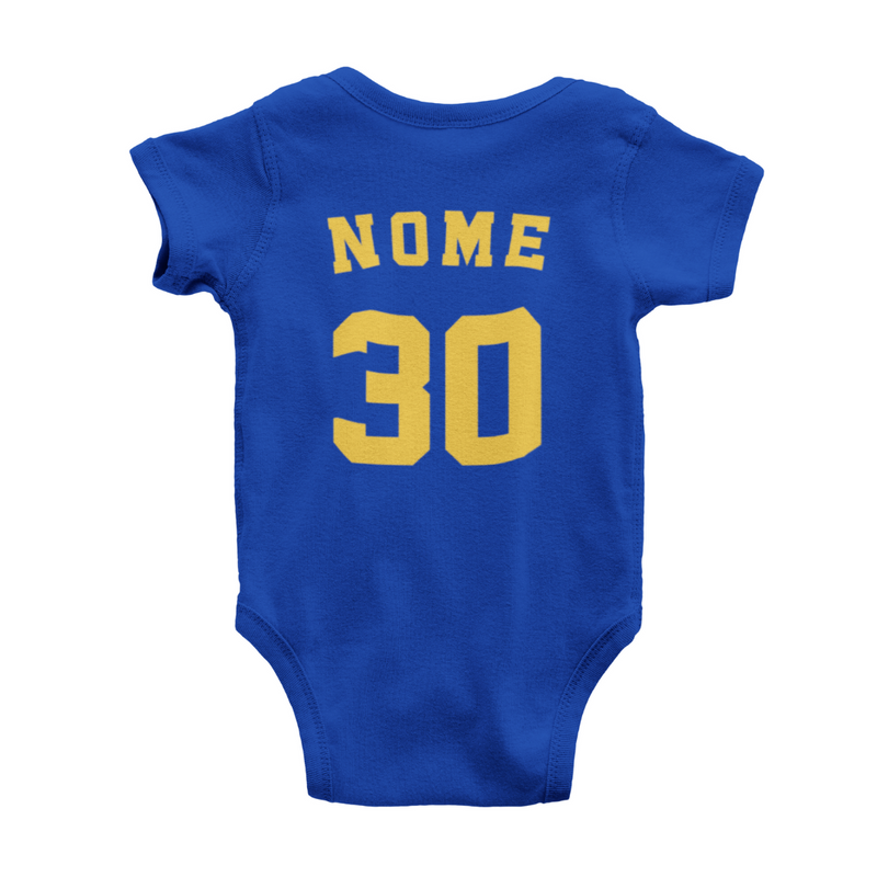 Body de Basquete Personalizado - Azul e Amarelo