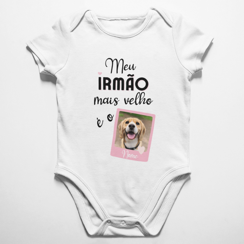Body Pet Irmão (a) Mais Velho (a) - Rosa