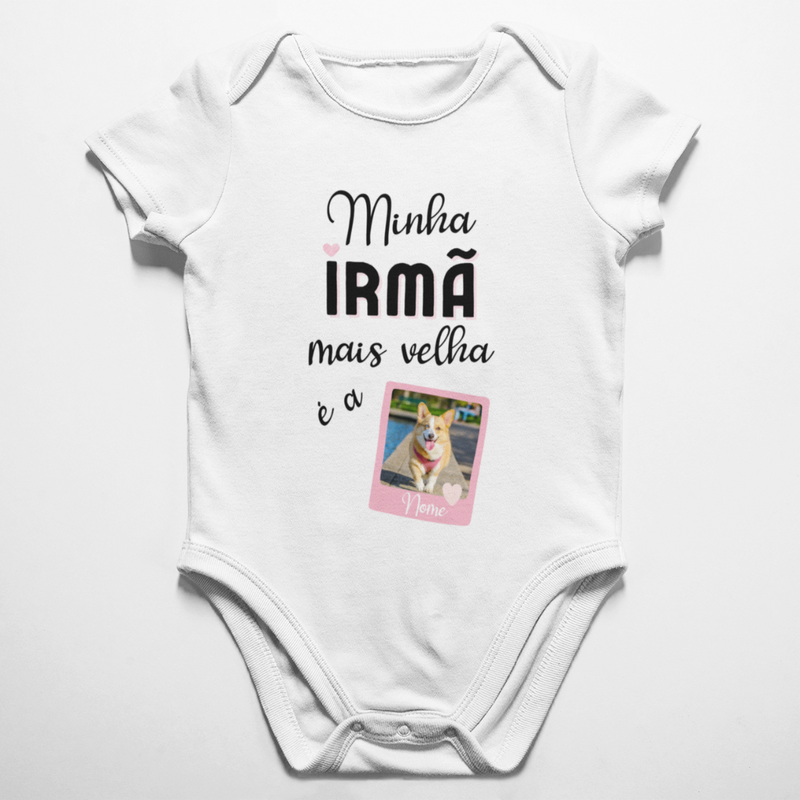 Body Pet Irmão (a) Mais Velho (a) - Rosa