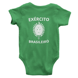 Body Bebê Verde do Exército Brasileiro Personalizado com Nome