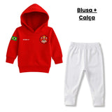 Blusa Moletom Infantil Bebê Com Capuz Vermelho Tema Corpo de Bombeiros Personalizado com Nome