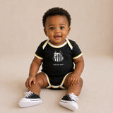 Body Bebê Preto Oficial Santos  – Personalizado com Nome e Número