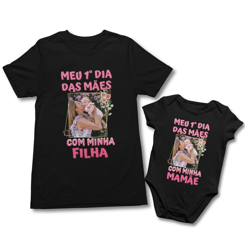 Kit Preto Dia Das Mães Com Foto - Modelo Rosa