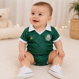 Body Bebê Oficial Proteção UV Verde Palmeiras – Personalizado com Nome e Número