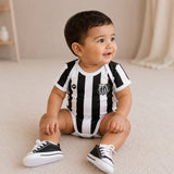 Body Bebê Oficial Proteção UV Listrado Santos – Personalizado com Nome e Número