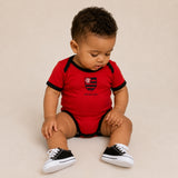 Body Bebê Vermelho Flamengo – Personalizado com Nome e Número