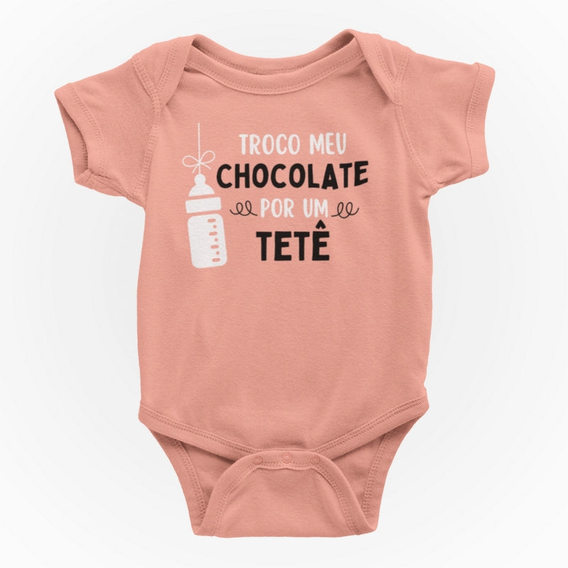 Body Rosa Troco Meu Chocolate Por Um Tetê