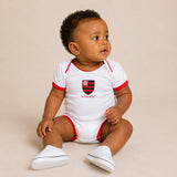 Body Bebê Branco Flamengo – Personalizado com Nome e Número
