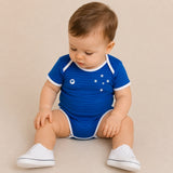 Body Bebê Oficial Proteção UV Cruzeiro Azul – Personalizado com Nome e Número