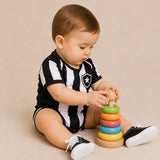 Body Bebê Oficial Proteção UV Listrado Botafogo – Personalizado com Nome e Número
