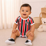Body Bebê Oficial Proteção UV Listrado São Paulo – Personalizado com Nome e Número