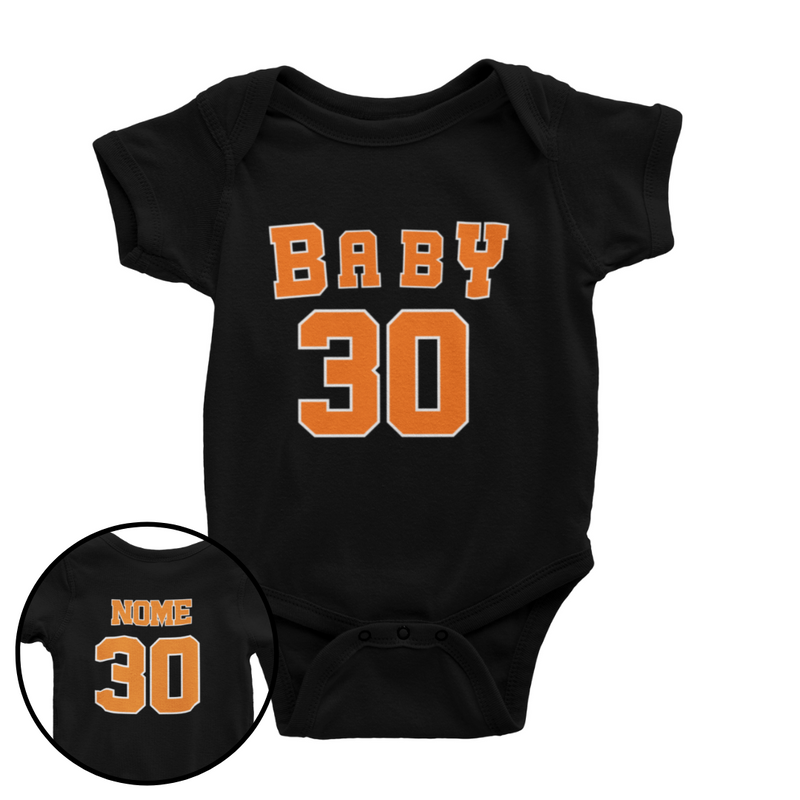 Body de Basquete Personalizado - Preto e Laranja