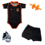 Kit Luxo Body Preto Premium SCCP Com Tênis, Shorts/Calça e Laço