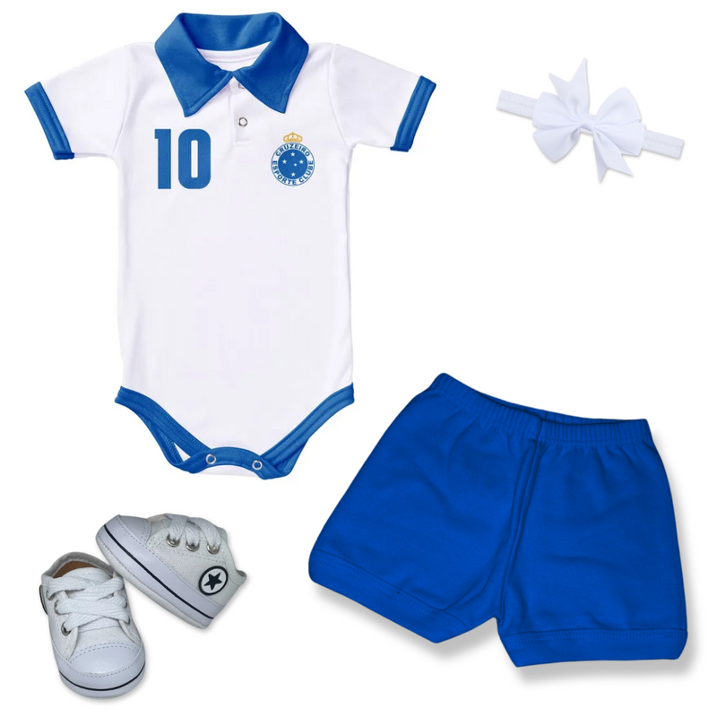 Kit Luxo Body Polo Cruzeiro Com Tênis, Shorts/Calça e Laço
