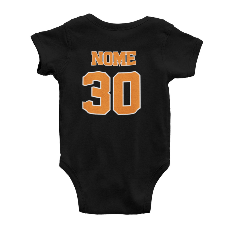 Body de Basquete Personalizado - Preto e Laranja