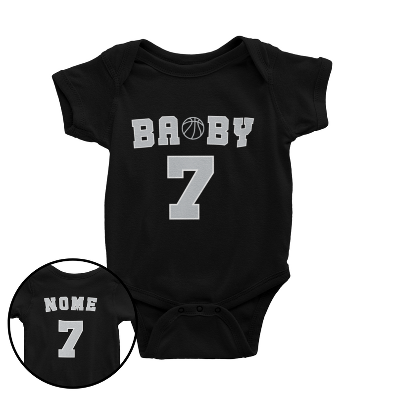 Body de Basquete Personalizado - Preto e Prata