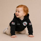 Blusa Moletom Infantil Bebê Com Capuz Preto Tema Polícia Militar PM Personalizado com Nome