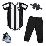 Kit Luxo Body Proteção UV Botafogo Com Tênis, Shorts/Calça e Laço