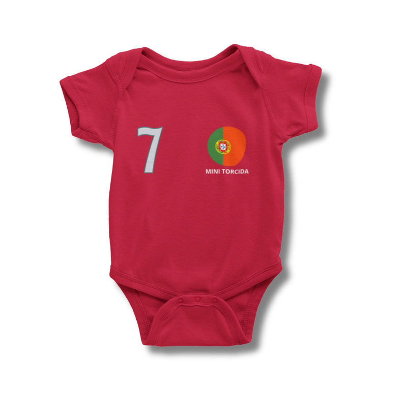 Body Personalizado de Portugal Vermelho - Edição Especial Cristiano Ronaldo