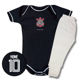 Kit Body Preto Personalizado e Shorts/Calça do Corinthians