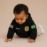 Blusa Moletom Infantil Bebê Com Capuz Preto Tema Polícia Civil PC Personalizado com Nome