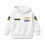 Blusa Moletom Infantil Bebê Com Capuz Branco Tema Marinha do Brasil Personalizado com Nome