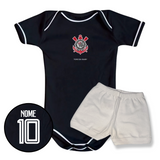 Kit Body Preto Personalizado e Shorts/Calça do Corinthians