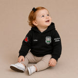 Blusa Moletom Infantil Bebê Com Capuz Preto Tema Polícia Penal Personalizado com Nome