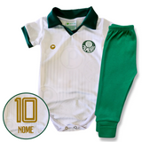 Kit Body Polo Branco Proteção UV e Shorts/Calça Palmeiras