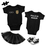 Body Bebê Preto da PC Polícia Civil Personalizado com Nome e Brasão do Estado