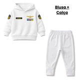 Blusa Moletom Infantil Bebê Com Capuz Branco Tema Marinha do Brasil Personalizado com Nome