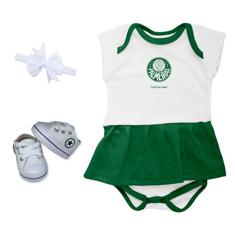 Kit Luxo Body Palmeiras Com Saia, Tênis e Laço