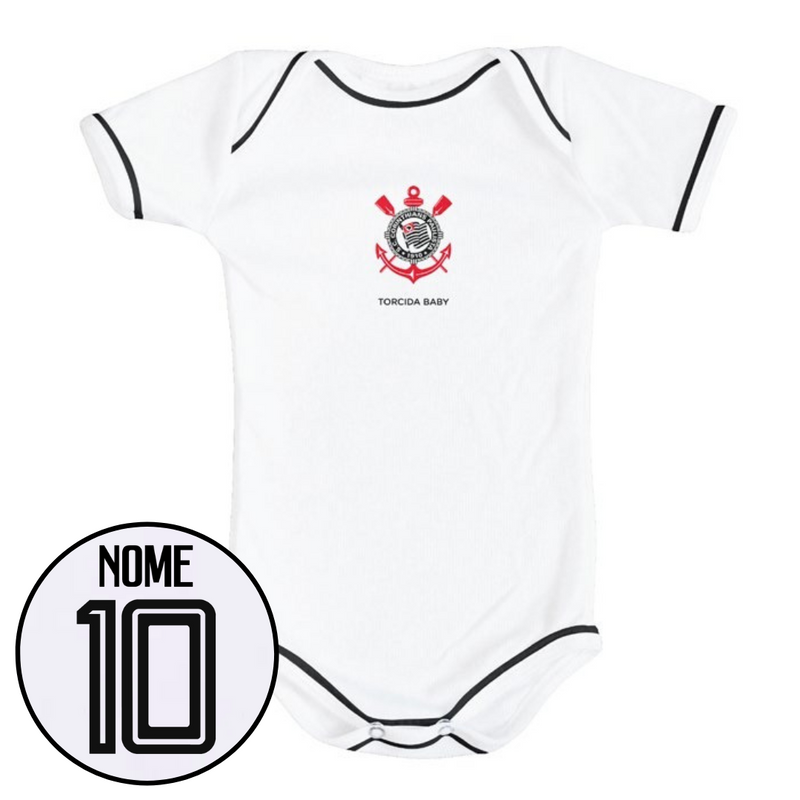 Body Branco Personalizado do Corinthians