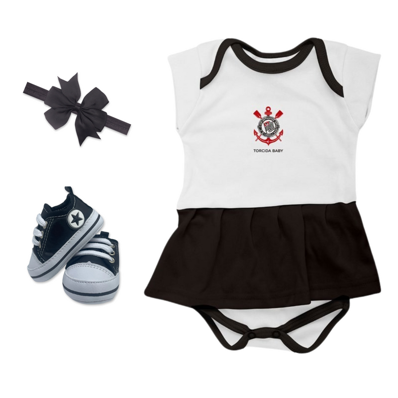 Kit Luxo Body Corinthians Com Saia, Tênis e Laço