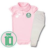 Kit Body Rosa Personalizado e Shorts/Calça do Palmeiras