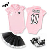 Kit Luxo Body Bebê Rosa Oficial Atlético Mineiro Menina – Saia, Tênis e Laço