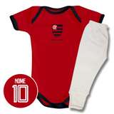 Kit Body Vemelho Personalizado e Shorts/Calça do Flamengo