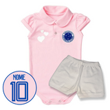 Kit Body Rosa e Shorts/Calça Personalizado do Cruzeiro