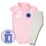 Kit Body Rosa e Shorts/Calça Personalizado do Cruzeiro