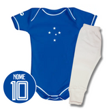 Kit Body Azul e Shorts/Calça Personalizado do Cruzeiro