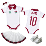 Kit Luxo Body Bebê Polo Fluminense Menina – Saia, Tênis e Laço