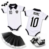 Kit Luxo Body Bebê Polo Botafogo Menina – Saia, Tênis e Laço