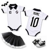 Kit Luxo Body Bebê Polo Vasco Menina – Saia, Tênis e Laço