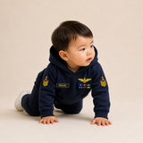 Blusa Moletom Infantil Bebê Com Capuz Azul Marinho Tema Marinha do Brasil Personalizado com Nome